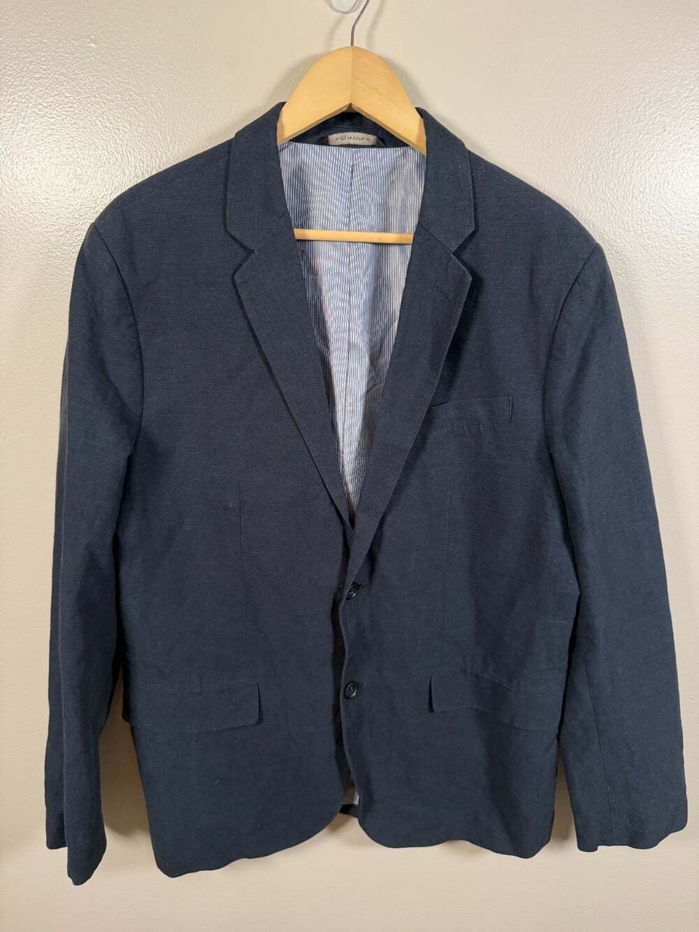 Banana Republic Linen Blend Blazer Jacket Size 44 L Tailored Fit Career Work